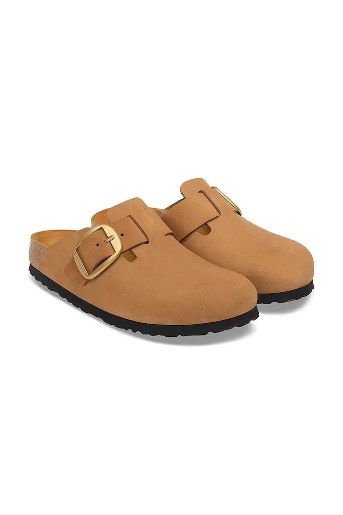 Birkenstock Boston Big Buckle Nubuck Leather kadın nubuk sabot terlik