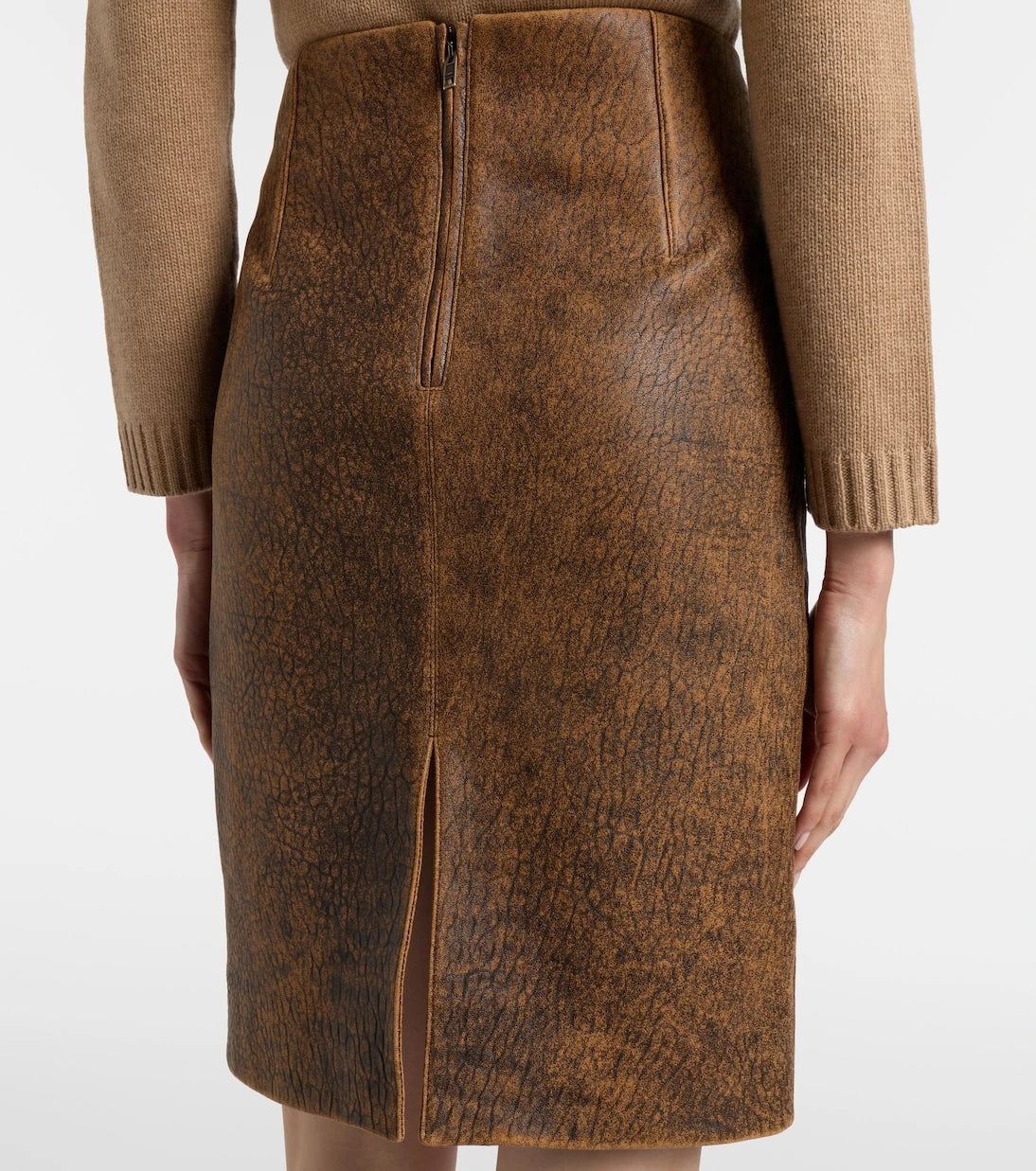 Chloé - Leather midi skirt