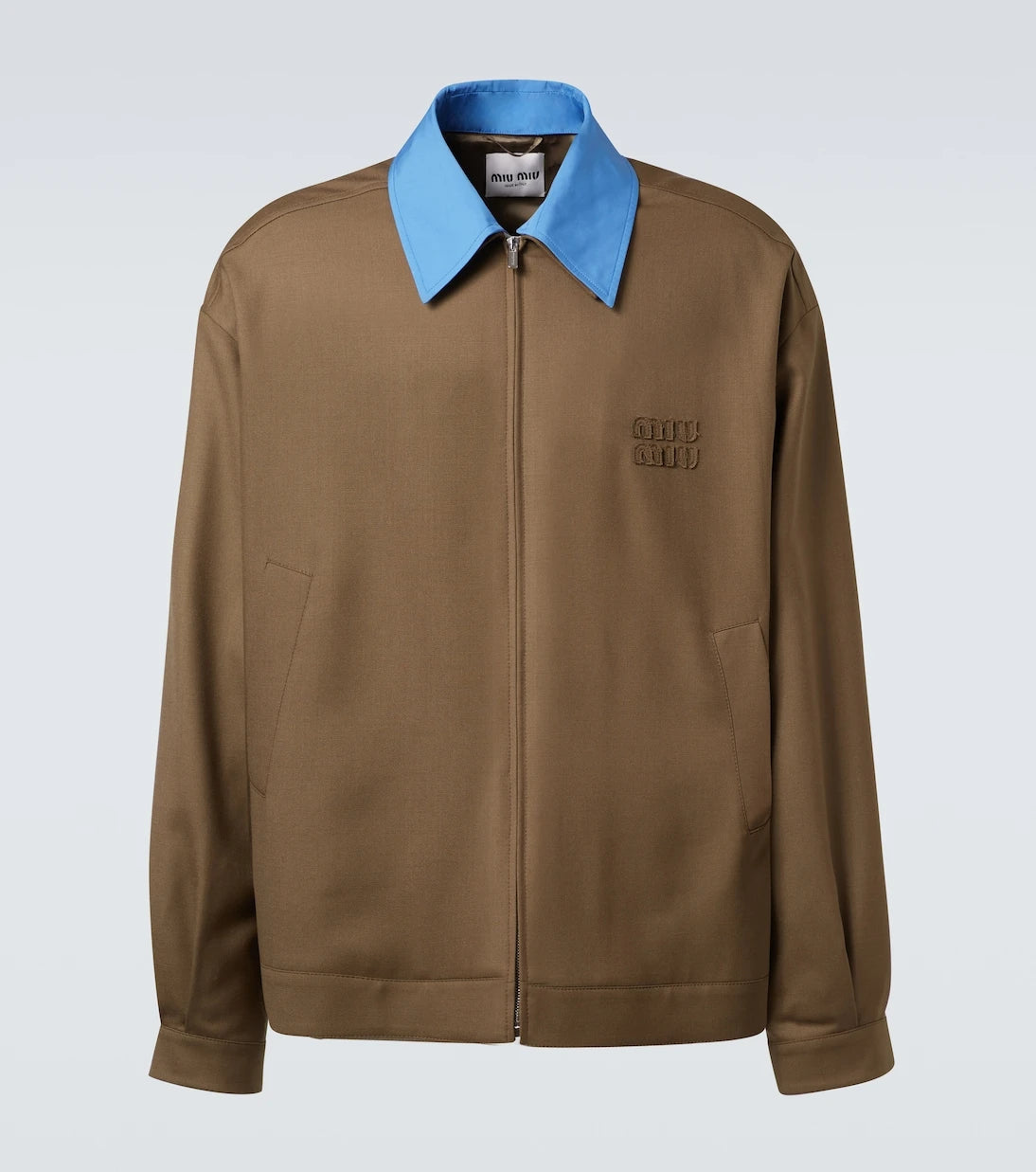 Miu Miu - Logo virgin wool gabardine jacket