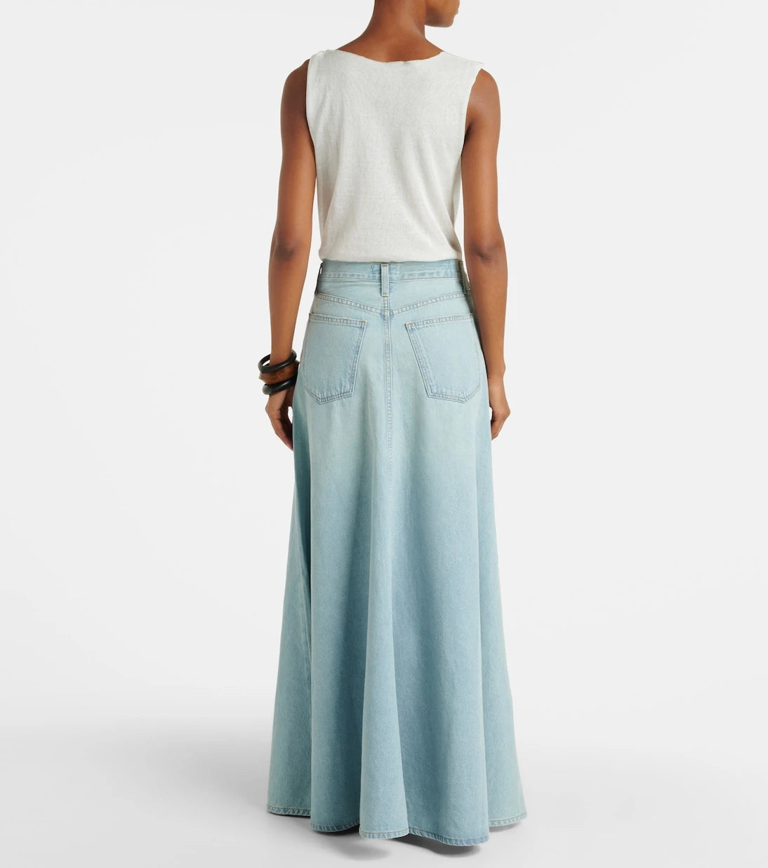 Agolde - Odin mid-rise denim maxi skirt