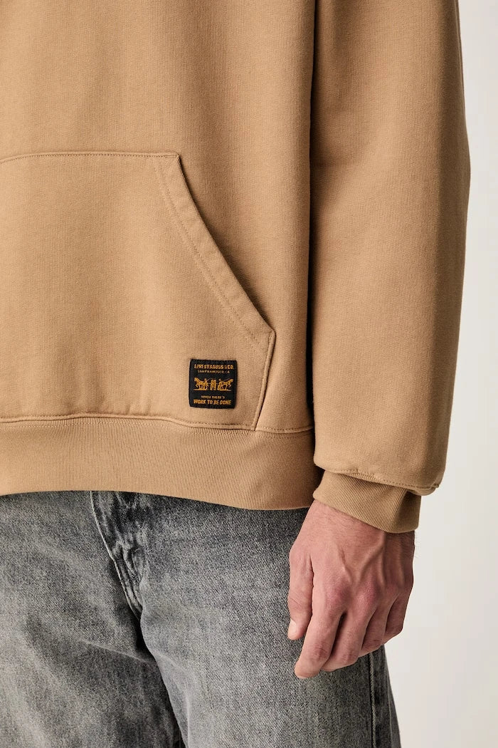 Levi's kapüşonlu erkek pamuklu sweatshirt WORKWEAR PO
