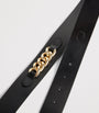 Maje Black Leather Chain Detail Belt
