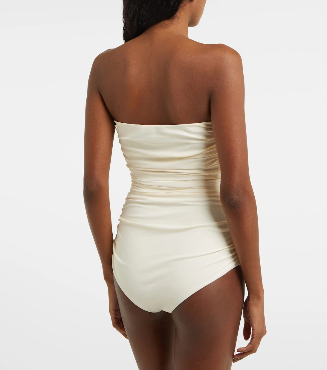 Magda Butrym - Floral-appliqué ruched swimsuit