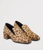 Jimmy Choo Neutral Eliot 45 Leopard Print Leather Heeled Loafers