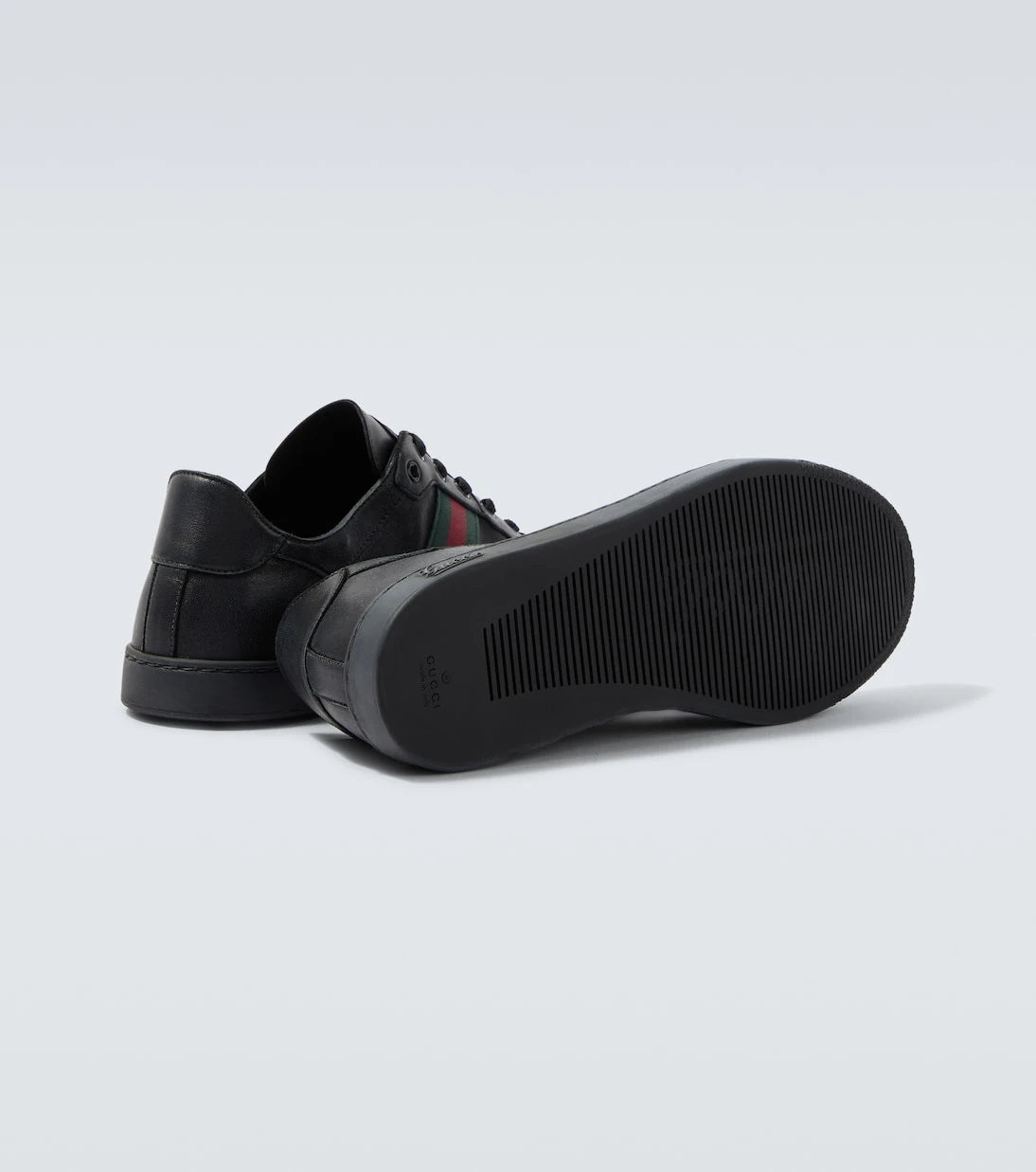 Gucci - Stretch Web Stripe leather sneakers