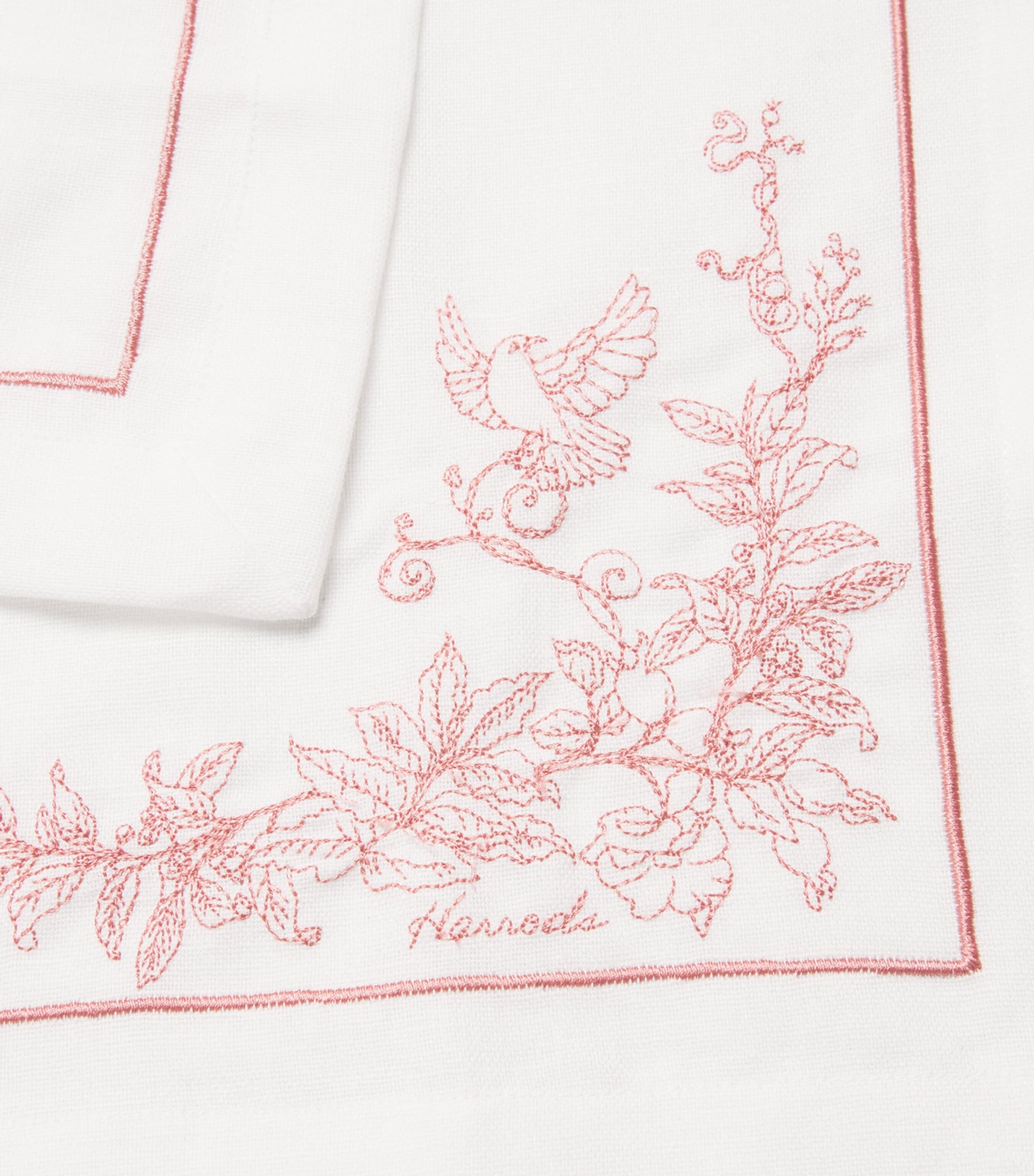Set of 4 Cotton-Linen Embroidered Napkins