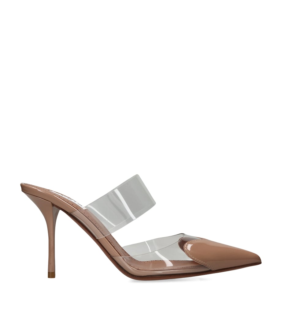 Alaïa Nude Patent Leather Heart Mules 90