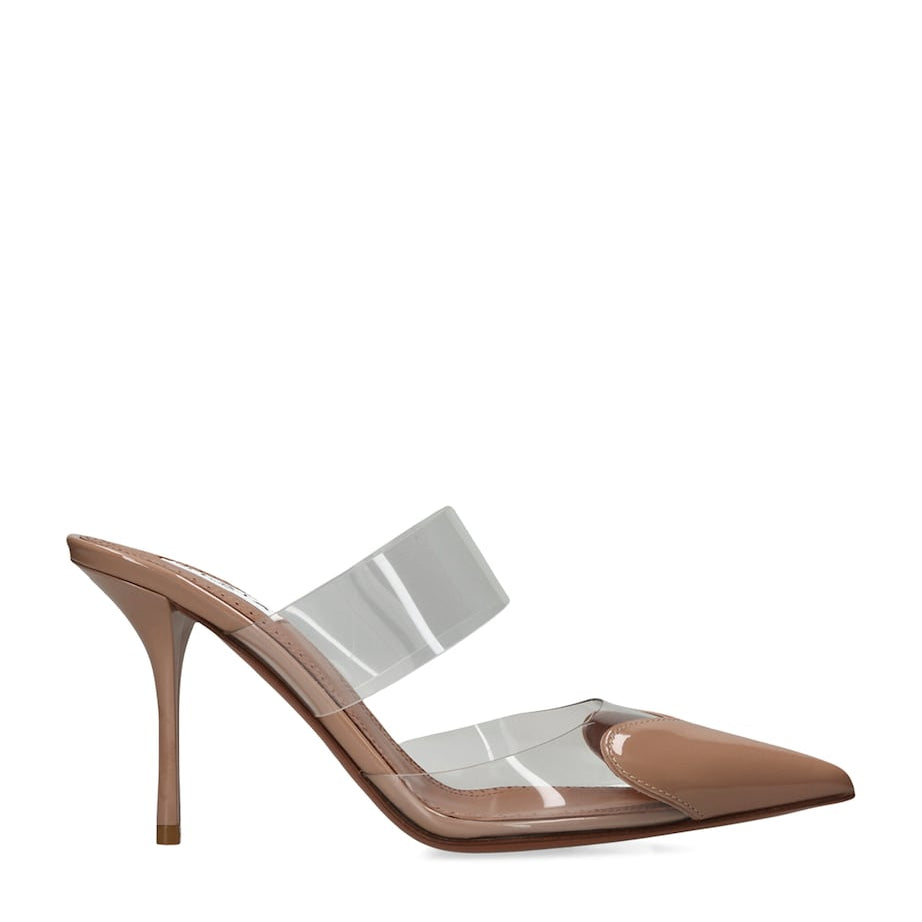Alaïa Nude Patent Leather Heart Mules 90