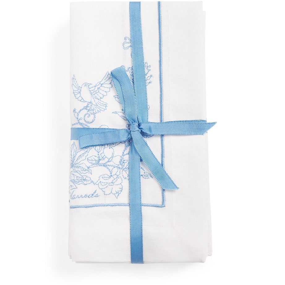 Set of 4 Cotton-Linen Embroidered Napkins