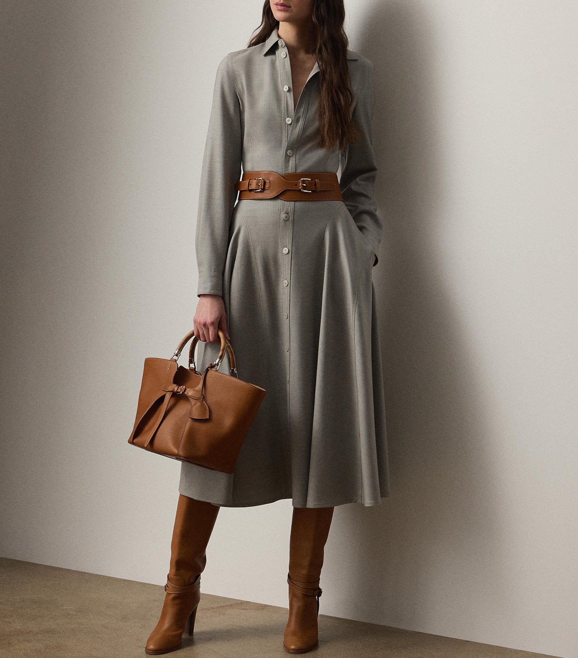Wool Belted Safford Midi Dress