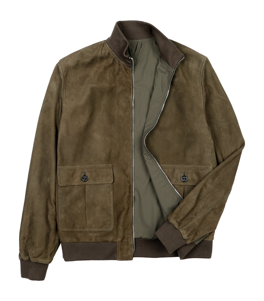 Valstar Brown Suede Reversible Valstarino Bomber Jacket