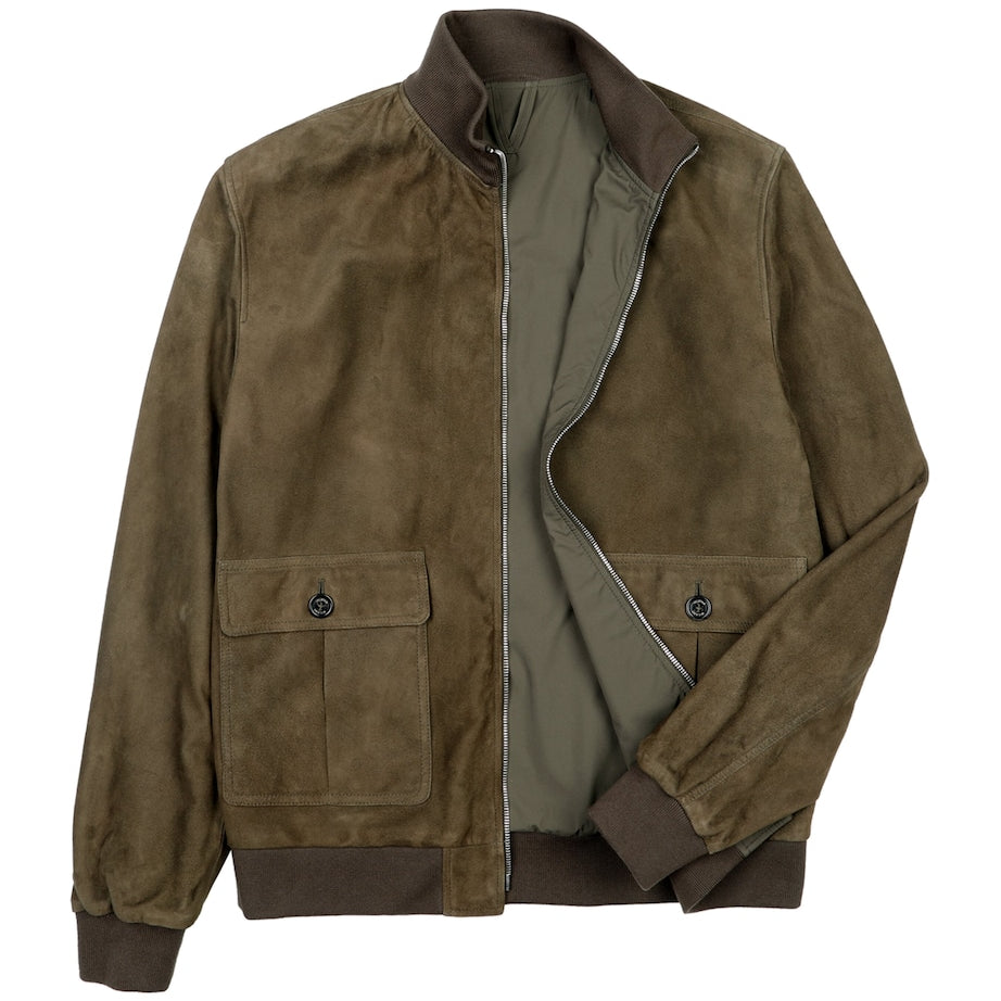 Valstar Brown Suede Reversible Valstarino Bomber Jacket