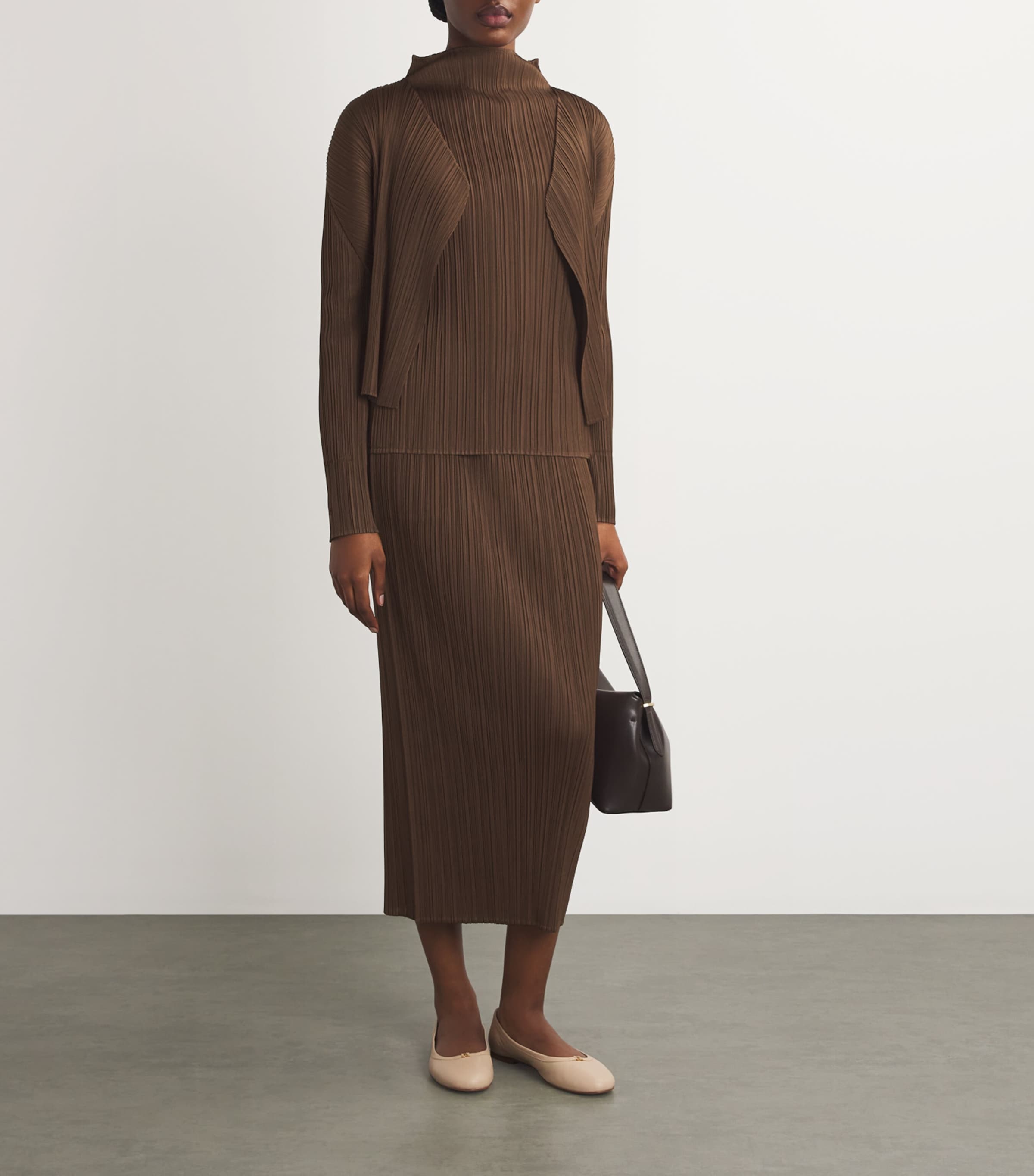 Pleats Please Issey Miyake Brown New Colorful Basics Tank Top