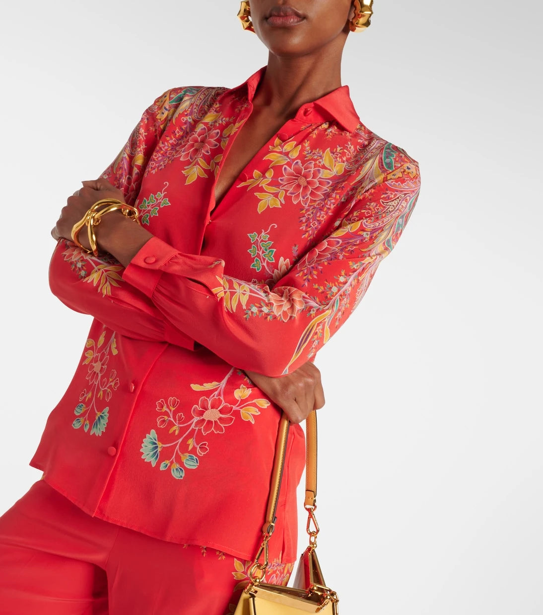 Etro - Floral silk crêpe de chine shirt