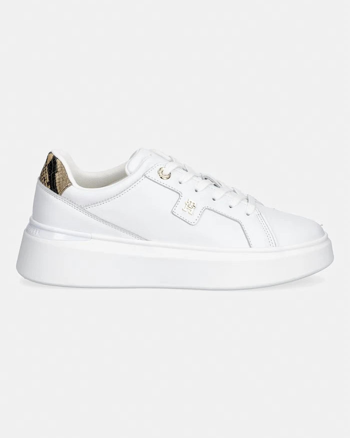 Tommy Hilfiger TH CHIC PLATFORM SNAKE kadın deri spor ayakkabı