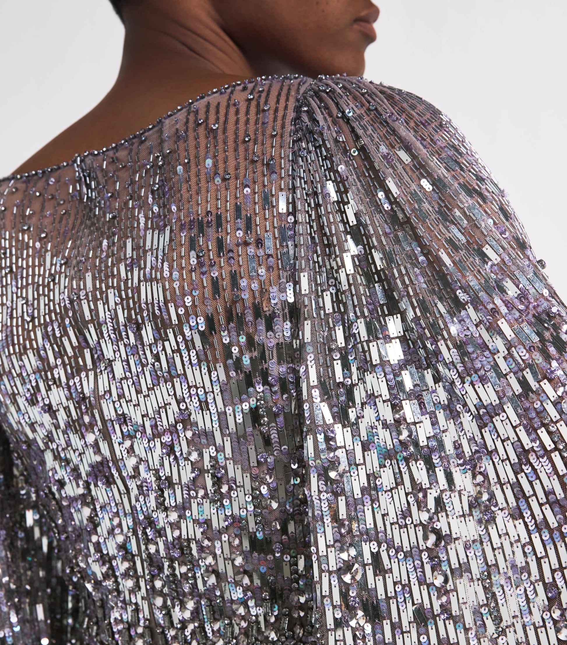 Jenny Packham Metallic Embellished Ines Gown