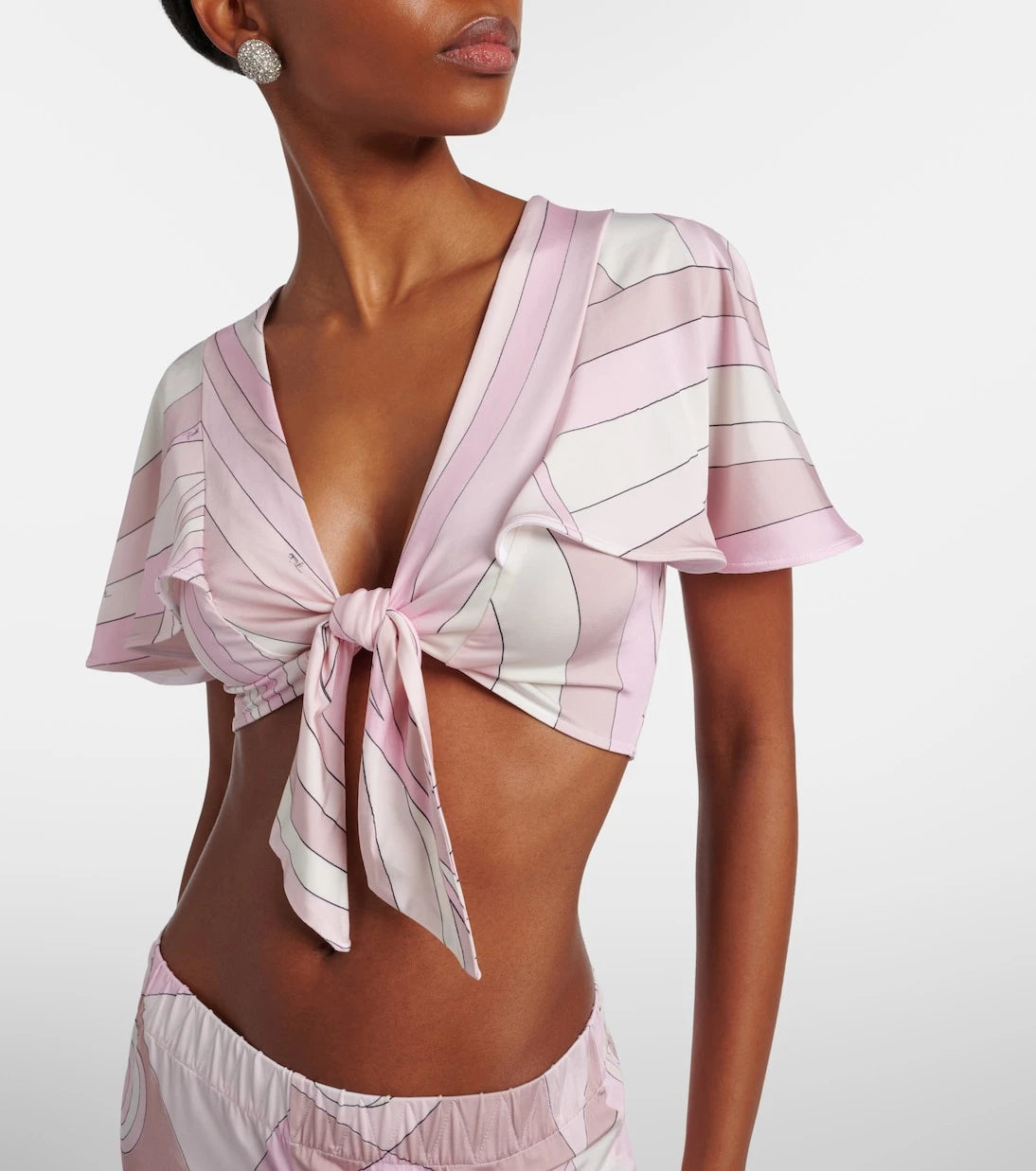Pucci - Iride satin jersey crop top
