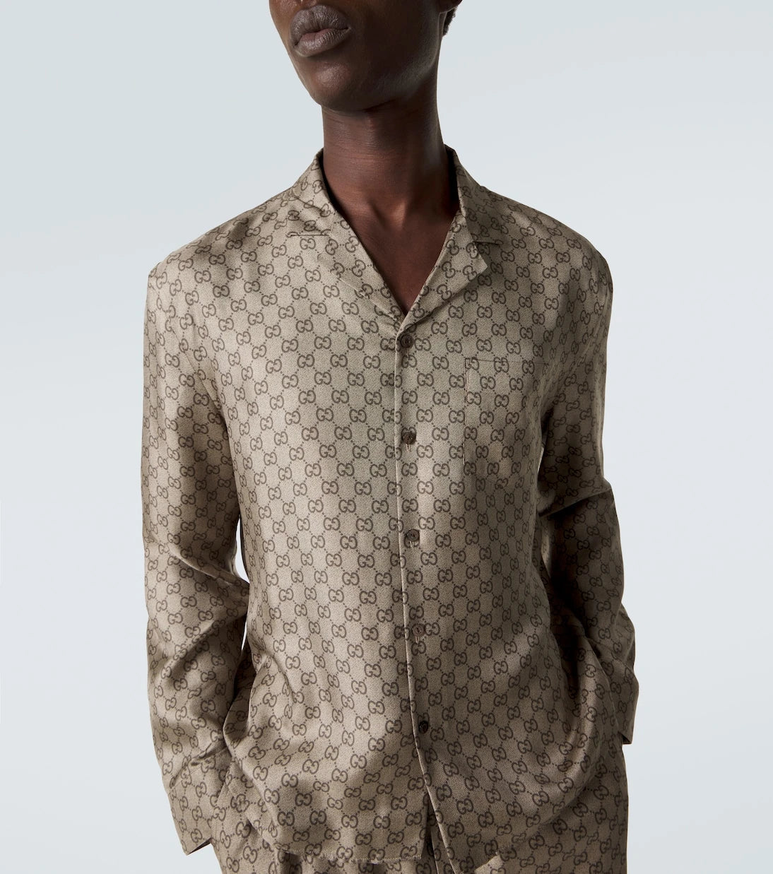 Gucci - GG printed silk twill shirt