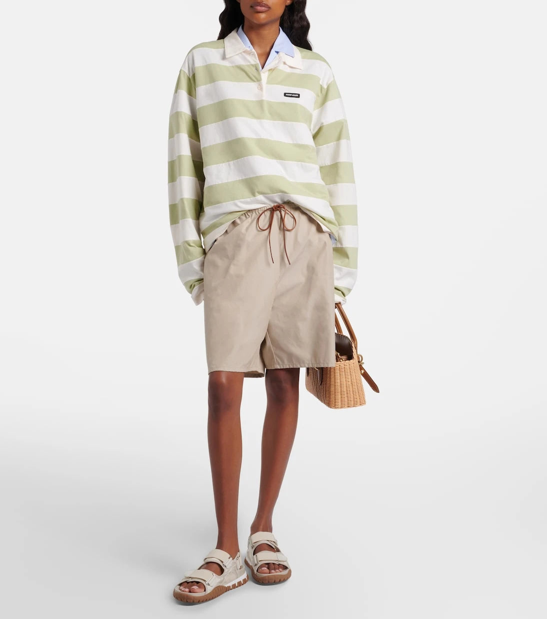 Miu Miu - Tyre leather-trimmed sandals