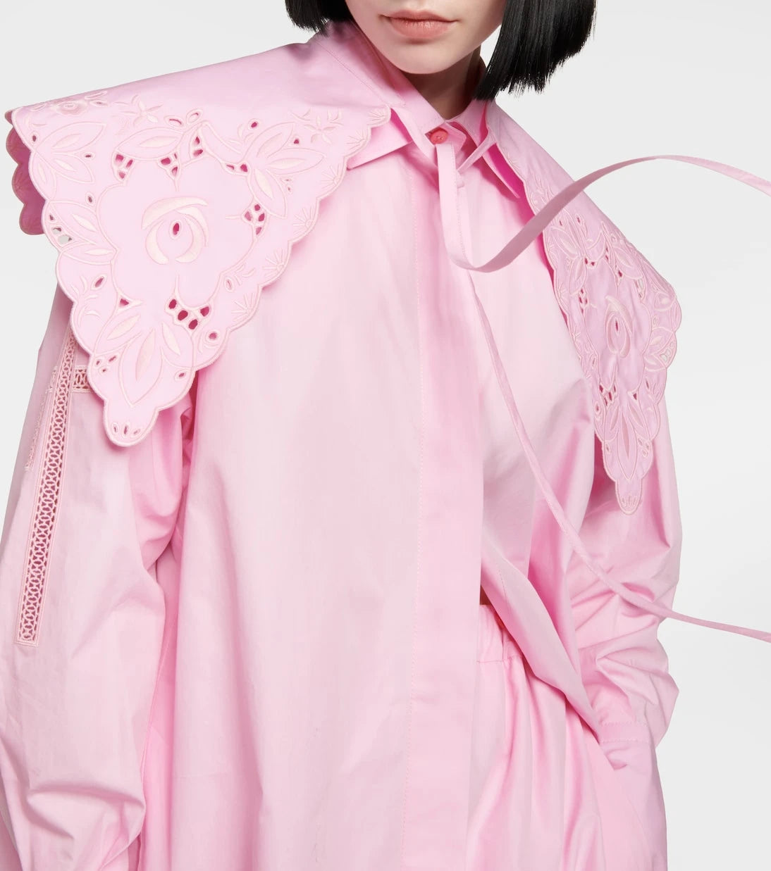 Patou - Embroidered cotton poplin collar