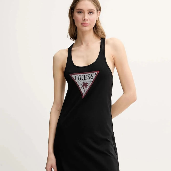 Памучна плажна рокля Guess