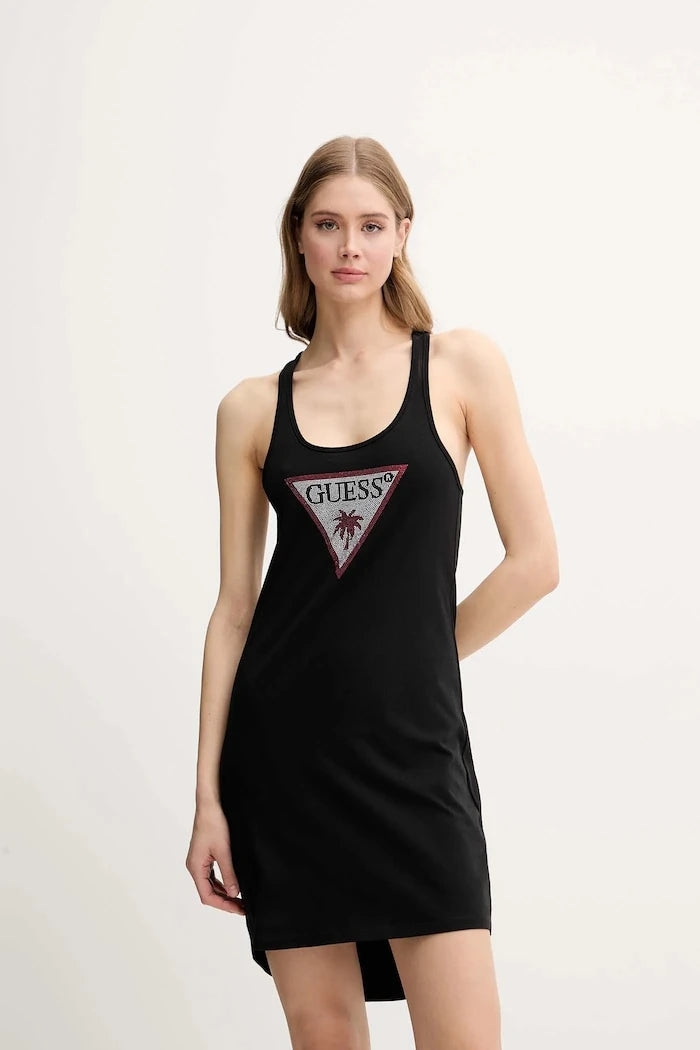 Памучна плажна рокля Guess