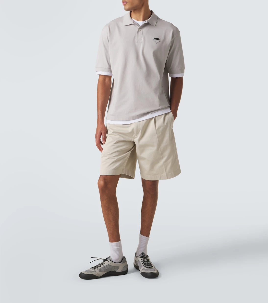Prada - Layered cotton piqué polo shirt