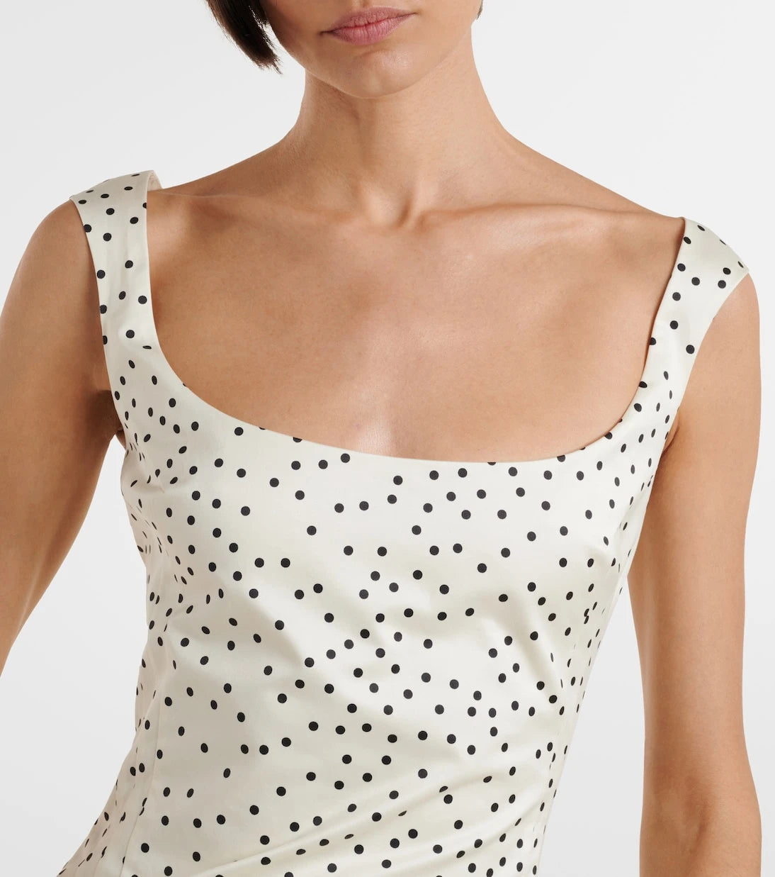 Magda Butrym - Polka-dot ruched cotton minidress