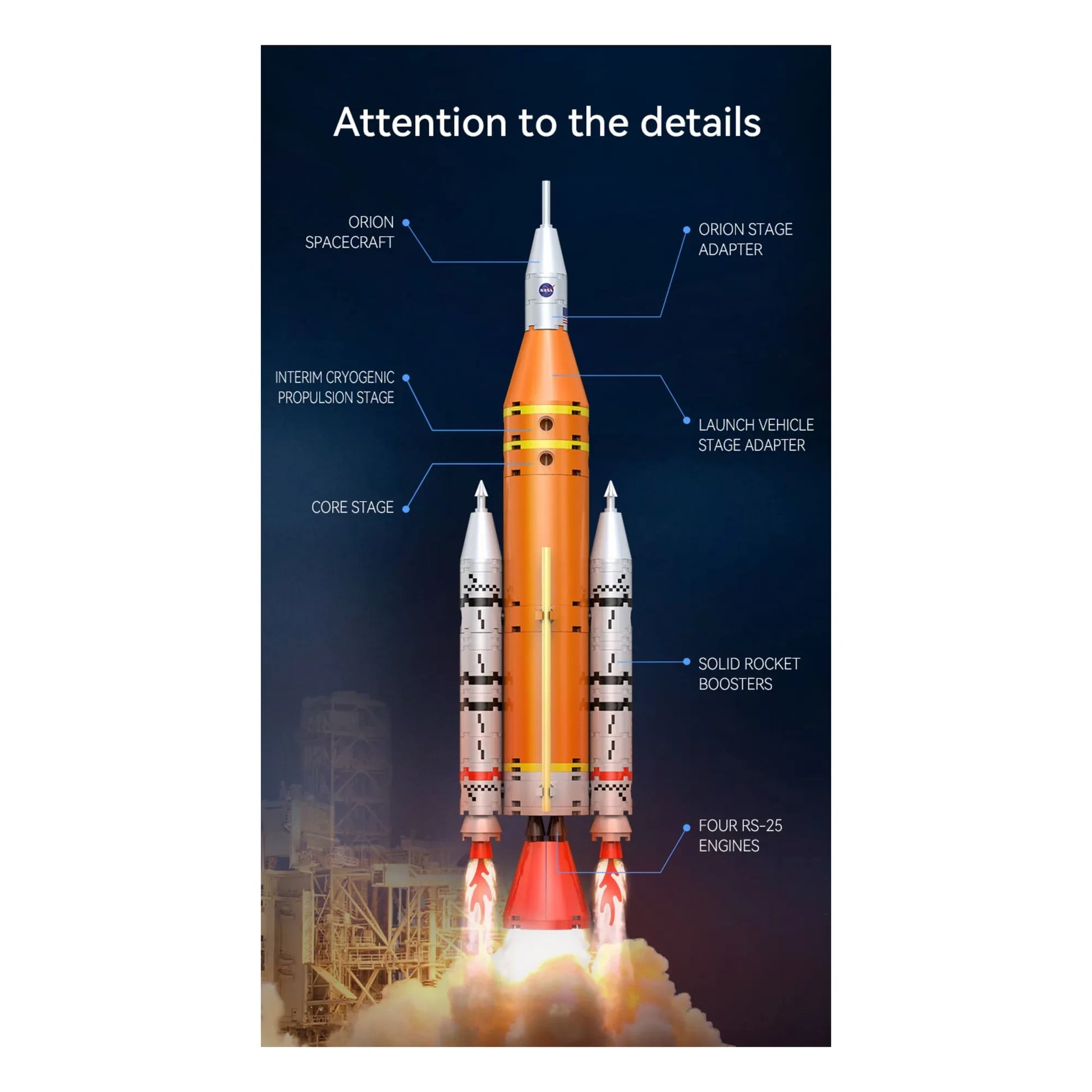 Cada - Construction kit - NASA Artemis SLS rocket - 659 parts