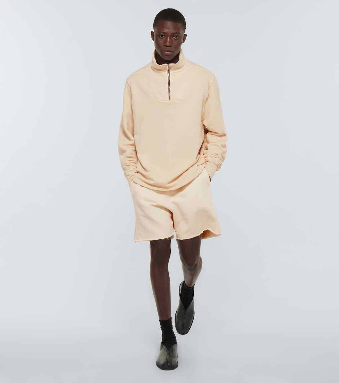 Les Tien - Cotton jersey half-zip sweatshirt