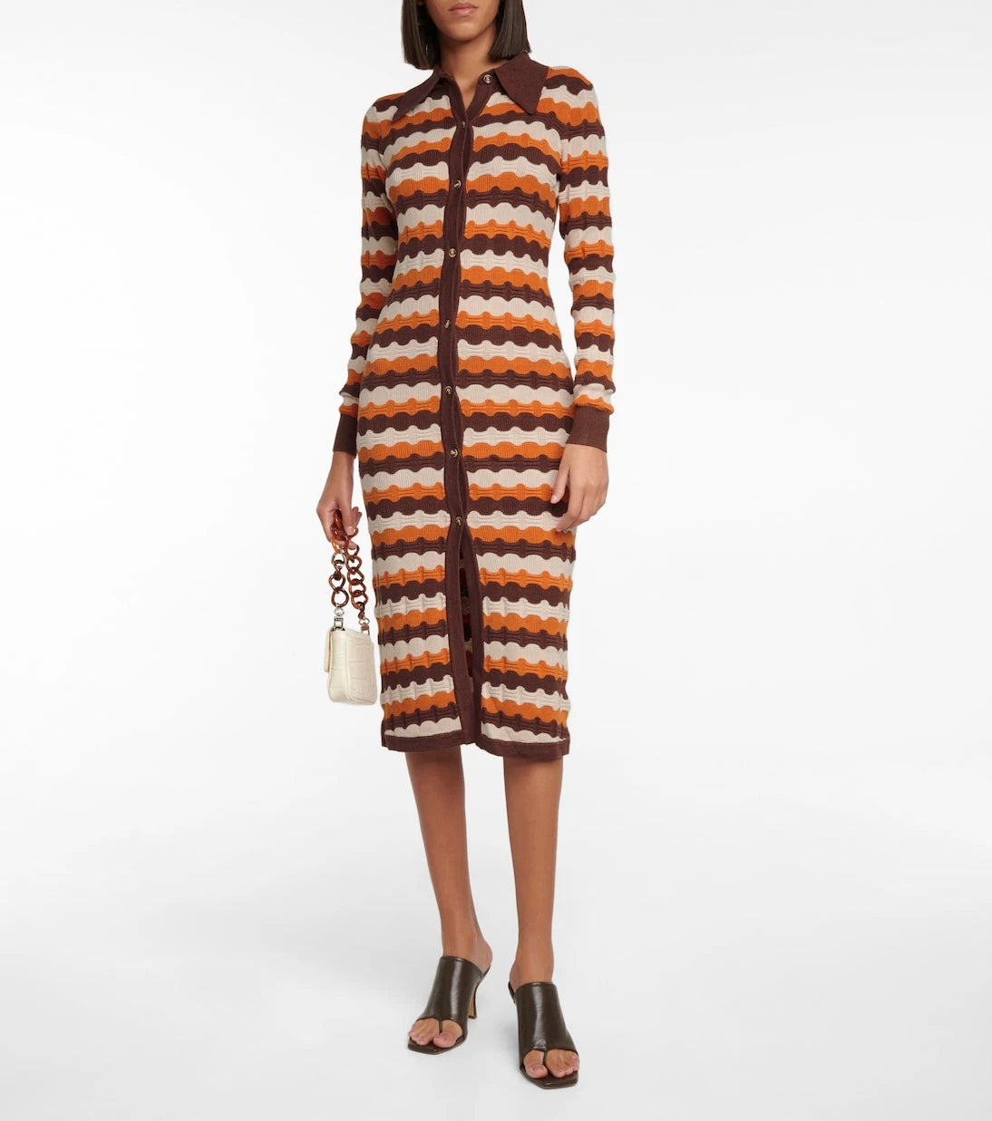 Dodo Bar Or - Striped jacquard midi dress