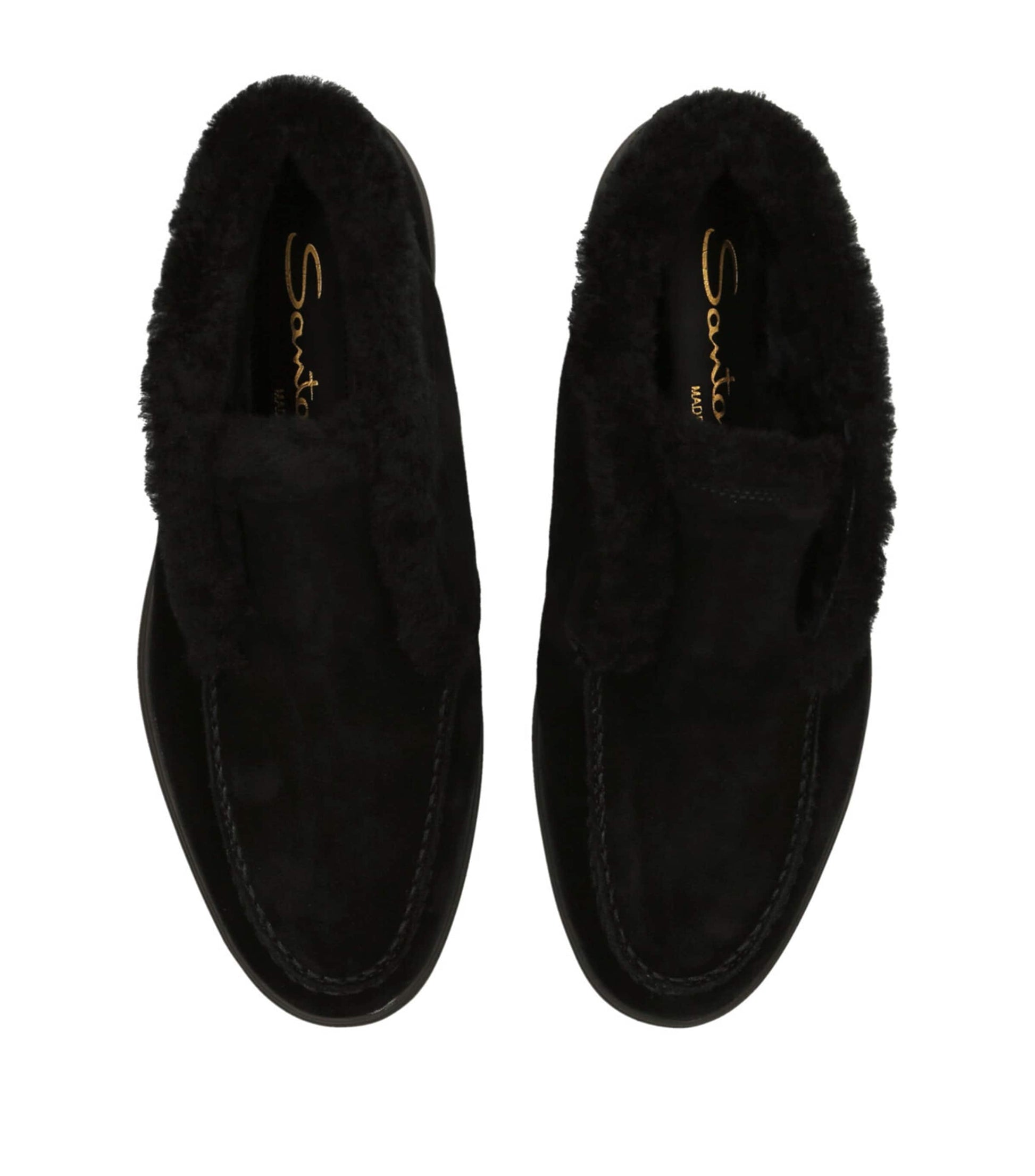 Santoni Black Suede Fortune Ankle Boots