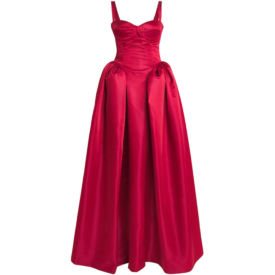 Red Sleeveless Mistletoe Gown