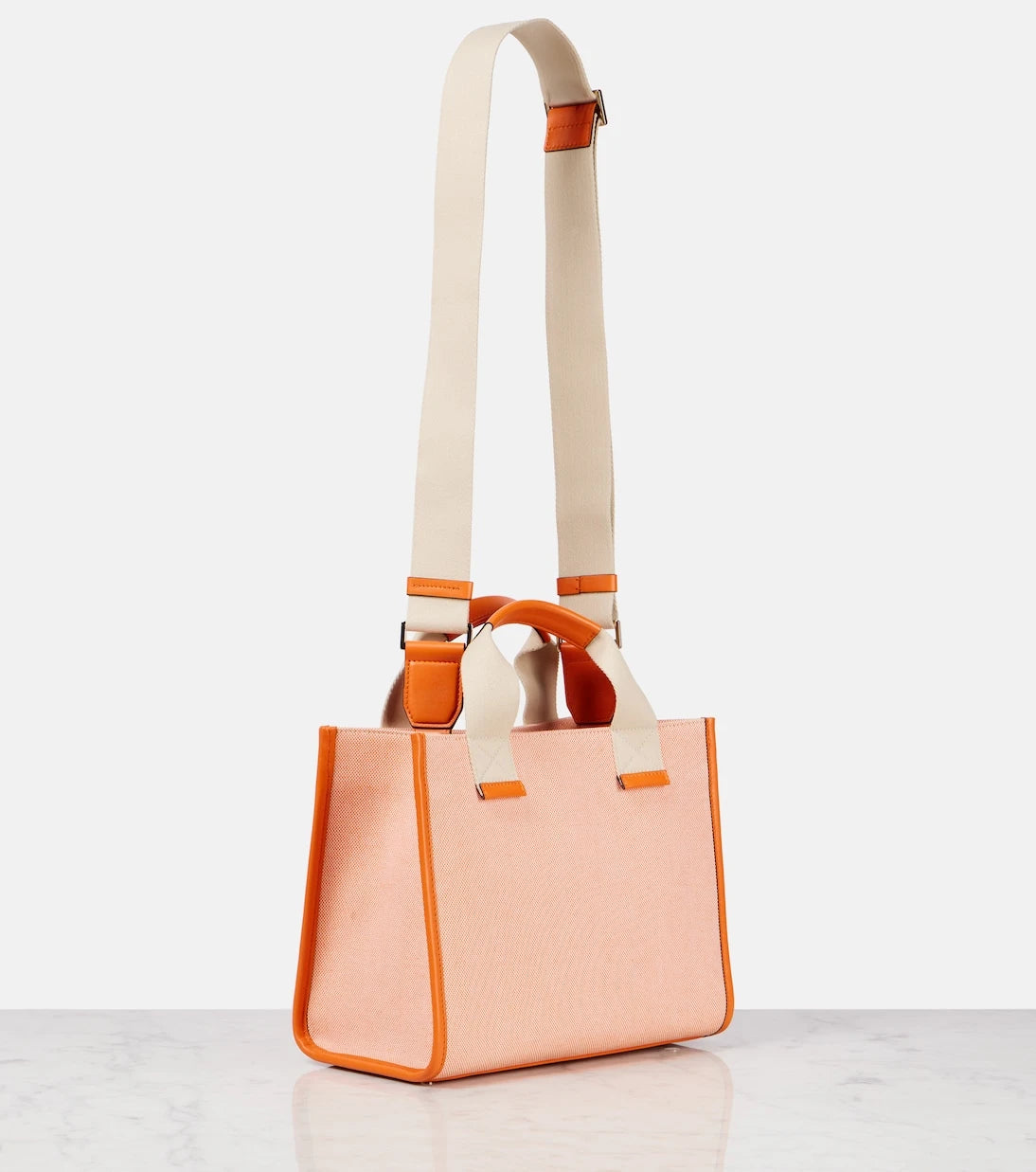 Jimmy Choo - Logo leather-trimmed canvas tote bag
