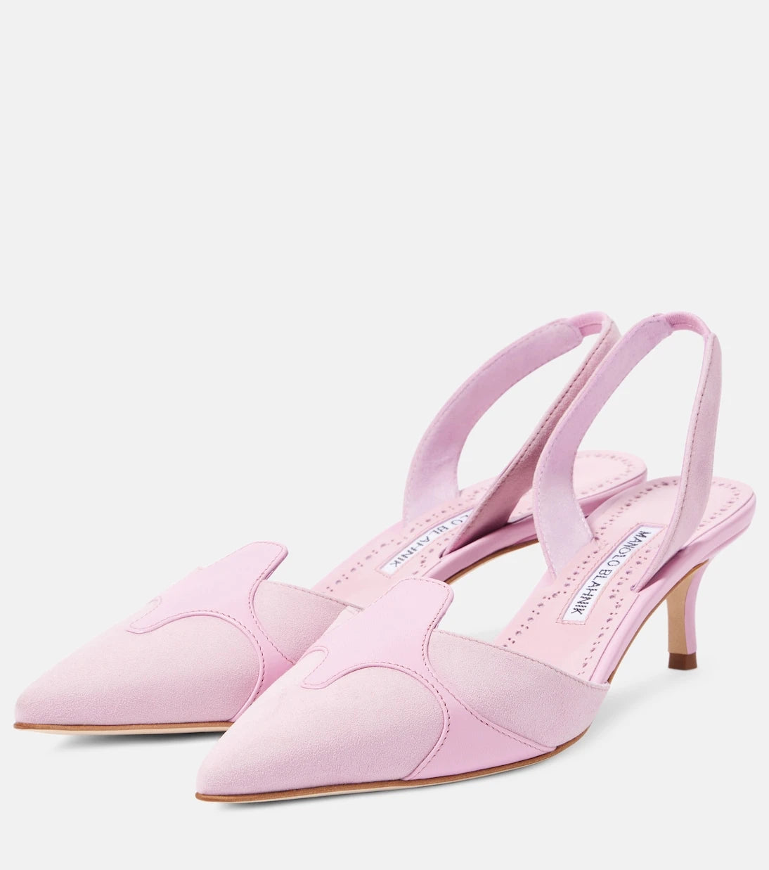 Manolo Blahnik - Poligleto 50 suede slingback pumps