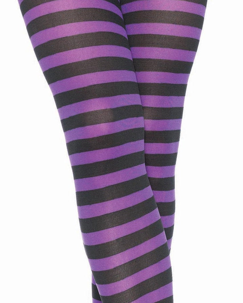 Black & Purple Striped Pantyhose
