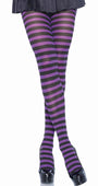 Black & Purple Striped Pantyhose