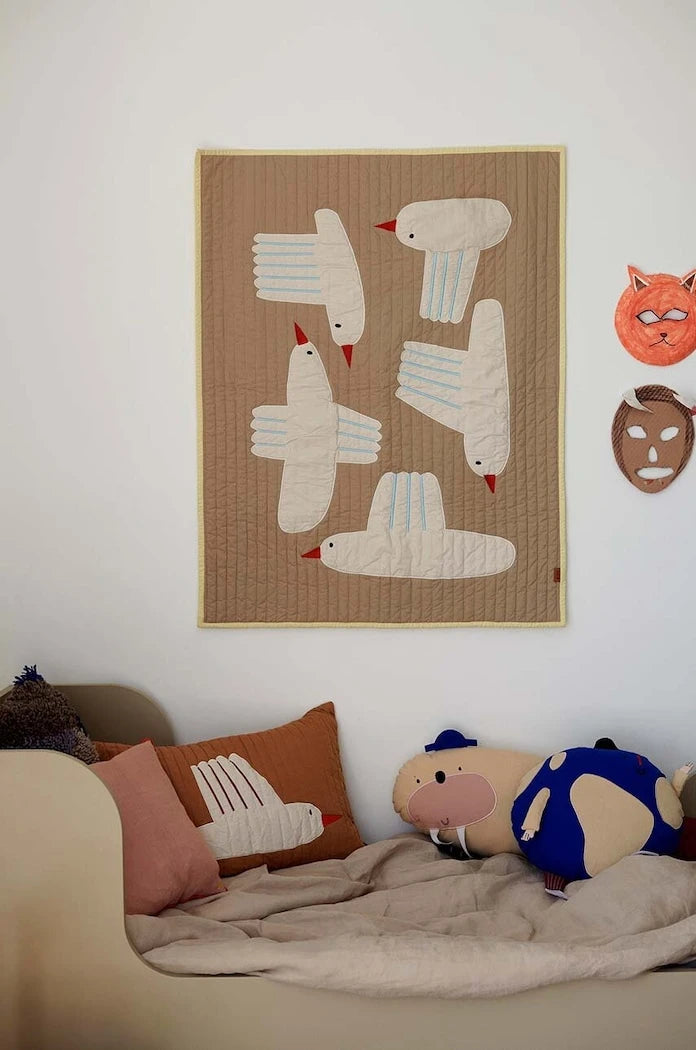 ferm LIVING Bird Quilted Dekoratif Yastık Kılıfı