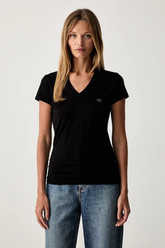 Armani Exchange basic kadın pamuklu elastan tişört