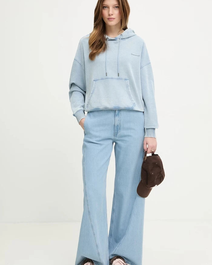Guess Jeans Kadın Pamuklu Kapüşonlu Sweatshirt