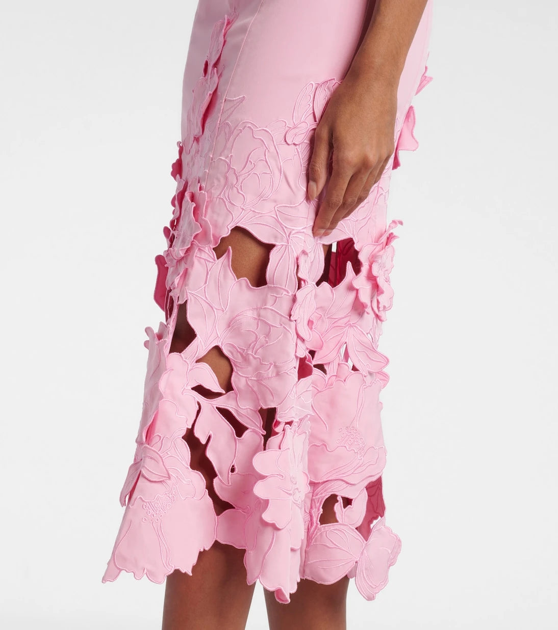 Leo Lin - Emily floral-appliqué midi dress