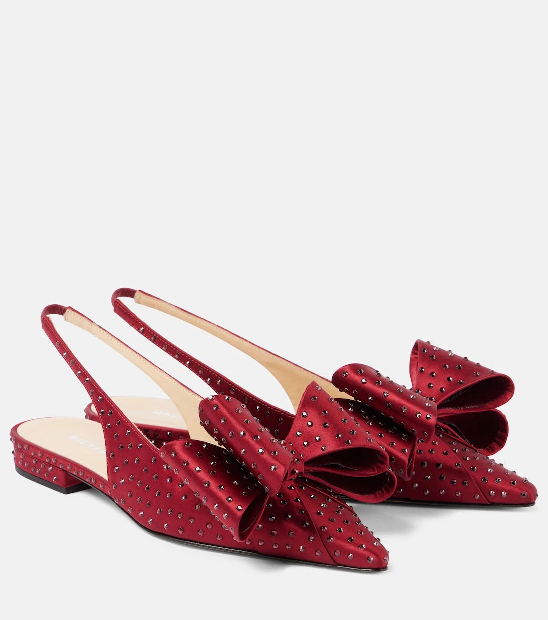 Mach & Mach - Le Cadeau embellished satin slingback flats