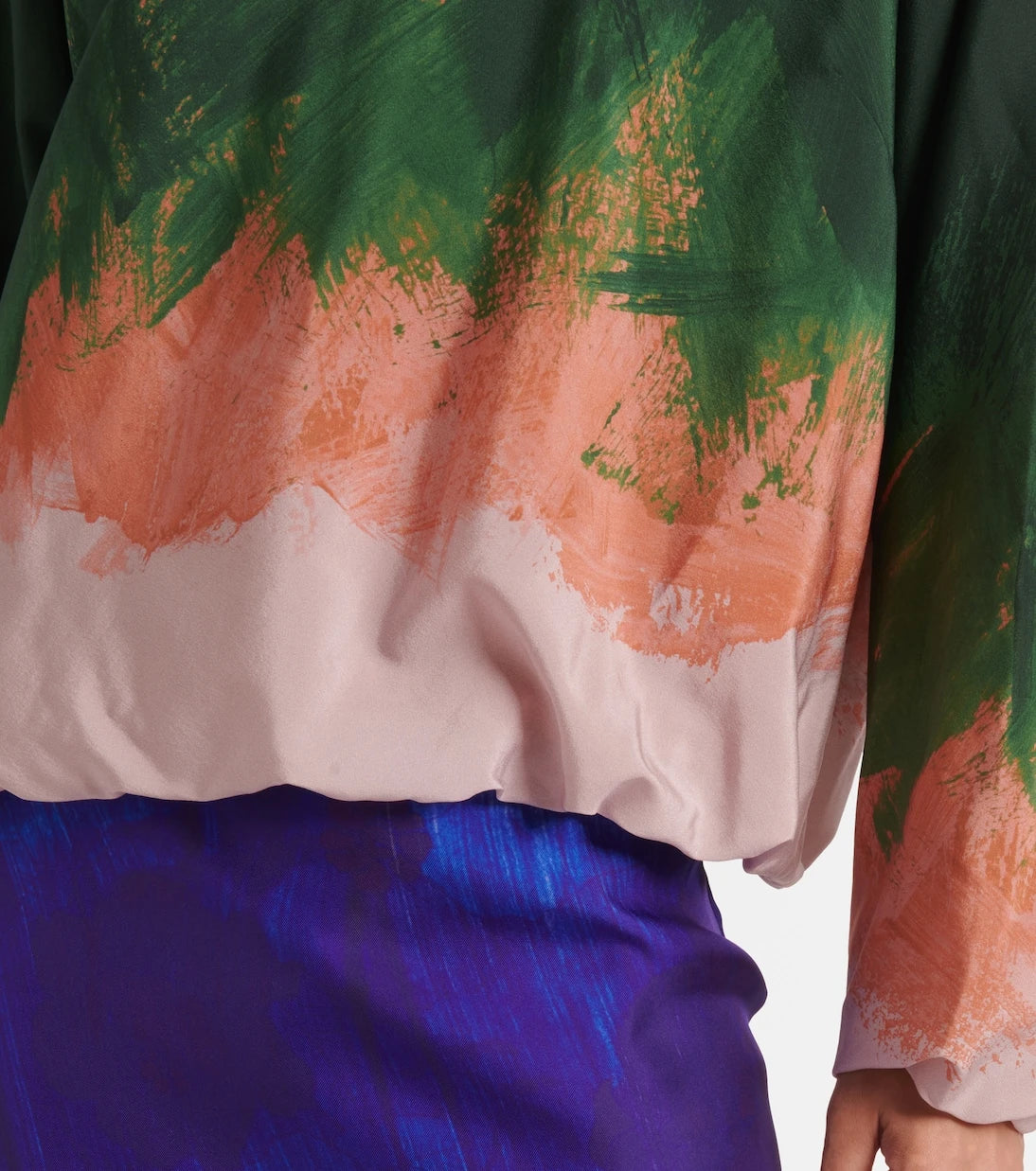 Dries Van Noten - Ombre ipek karışımlı bluz