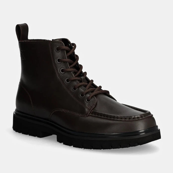 Кожени обувки Calvin Klein Jeans EVA BOOT MID LACEUP UNFORM DRESS