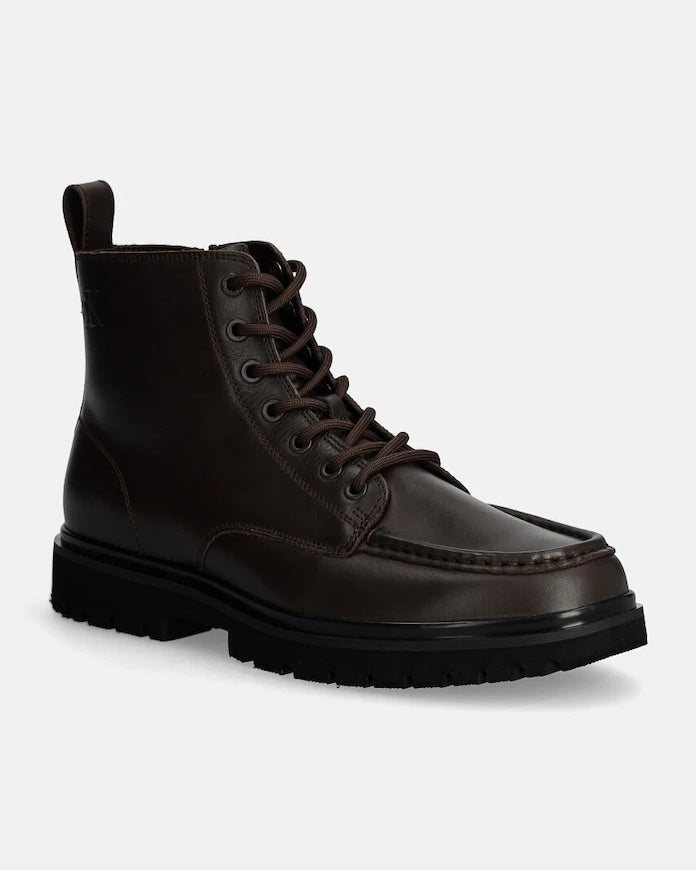 Кожени обувки Calvin Klein Jeans EVA BOOT MID LACEUP UNFORM DRESS
