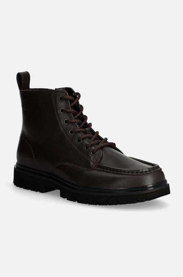 Кожени обувки Calvin Klein Jeans EVA BOOT MID LACEUP UNFORM DRESS