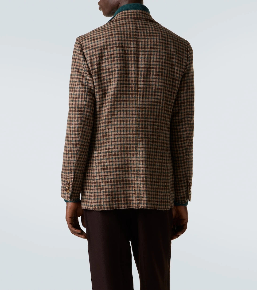 Kiton - بليزر صوف وحرير وكتان كاروهات