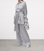 LOEWE Grey EXCLUSIVE Silk Satin Belted Silver Capsule Pyjama Blouse