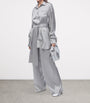 LOEWE Grey EXCLUSIVE Silk Satin Belted Silver Capsule Pyjama Blouse