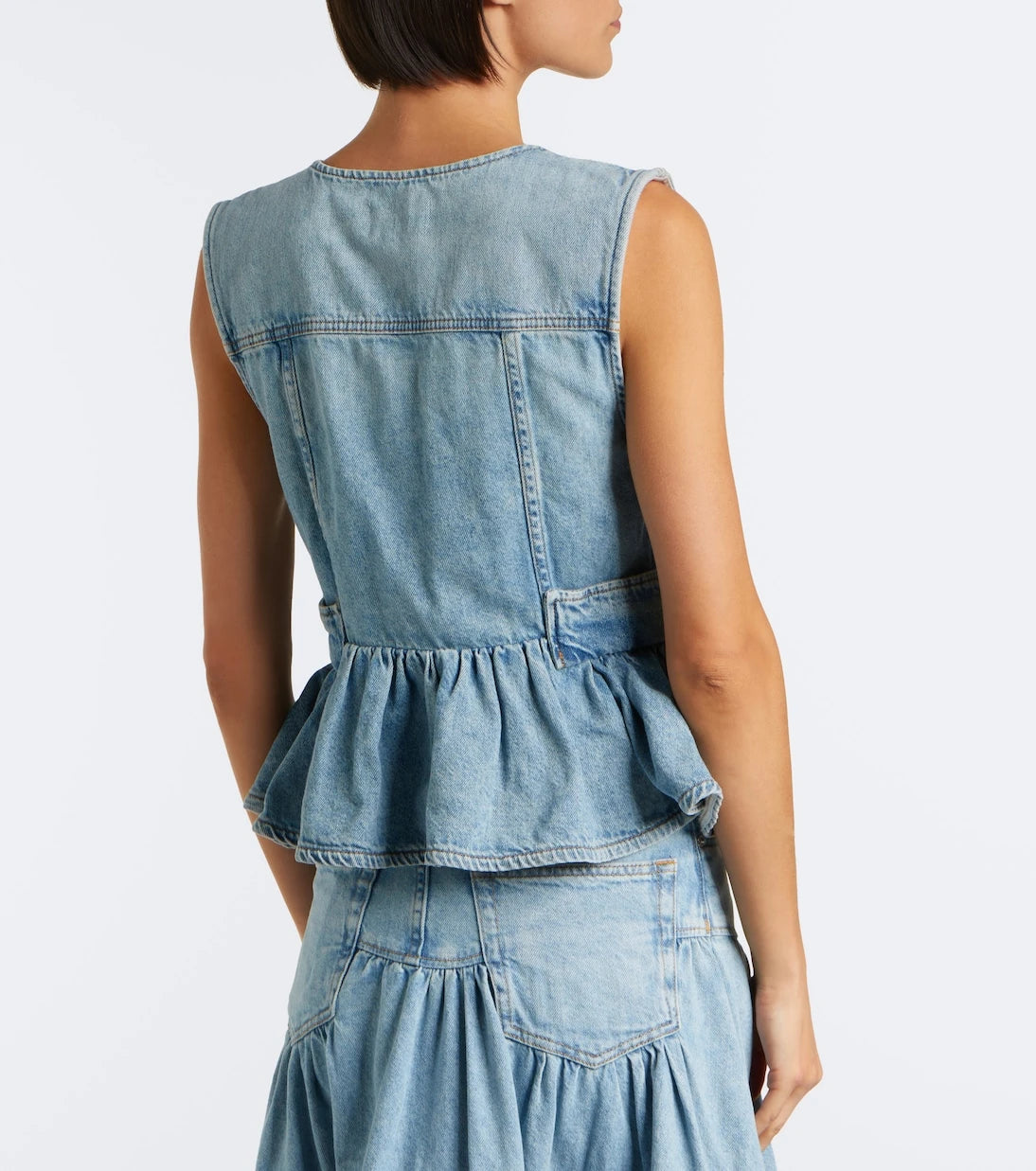 Ganni - Peplum denim top